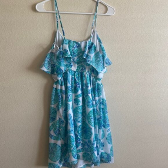 Lilly Pulitzer X Target Sea Urchin Starfish Strappy Ruffle Dress Teal - Picture 2 of 2